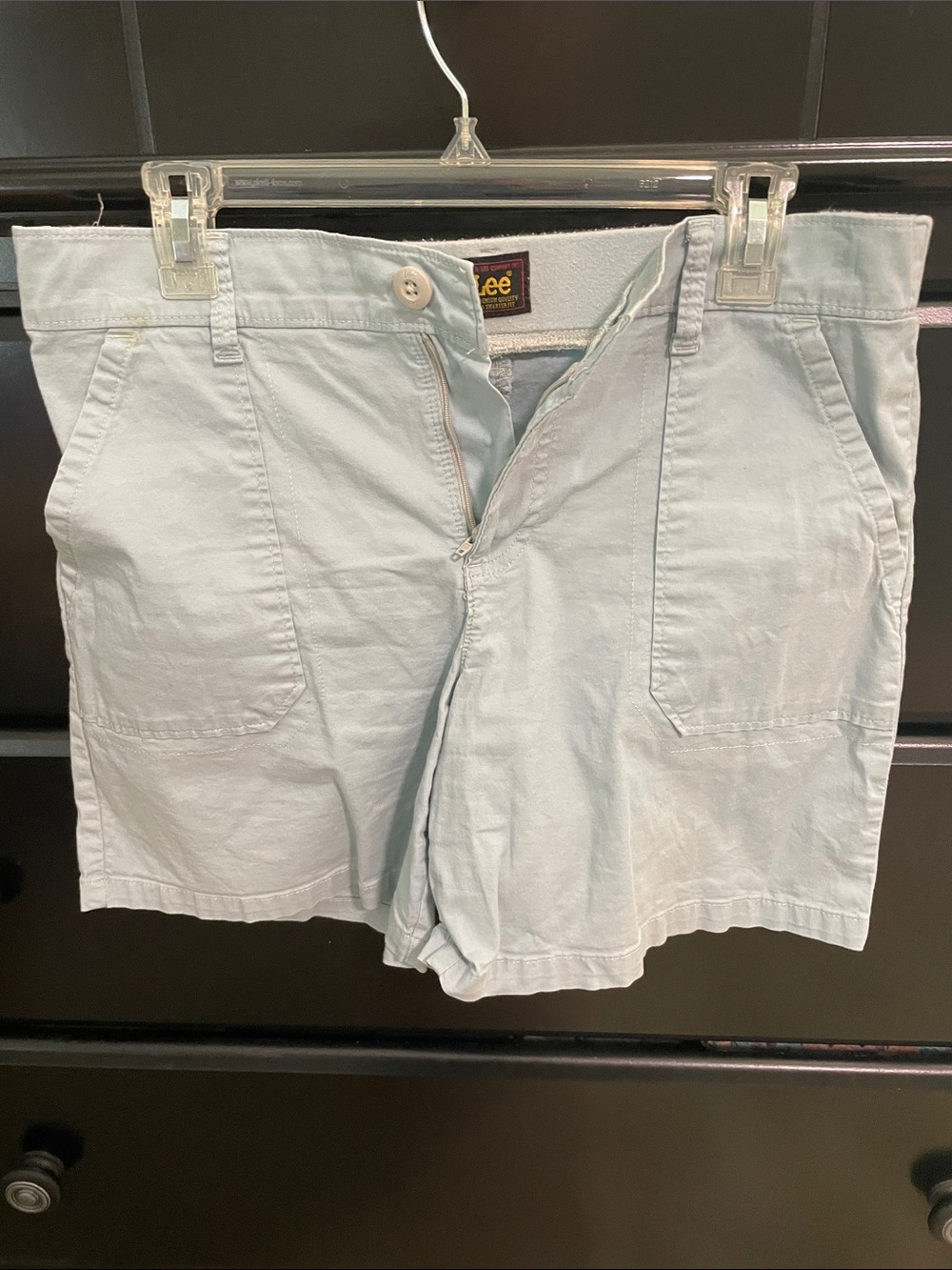 Lee Women's Pale Blue Casual Cotton Bermuda Shorts
